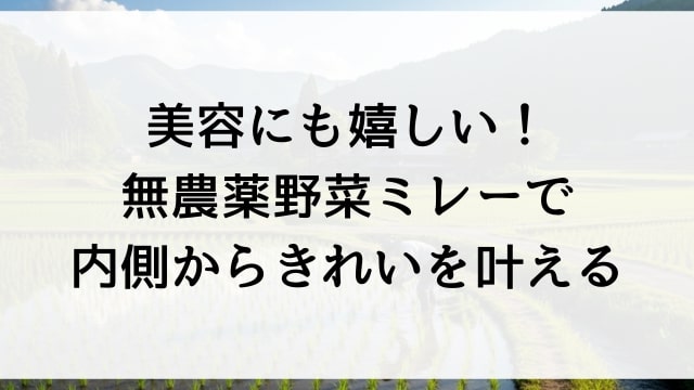 美容にも嬉しい！無農薬野菜ミレーで内側からきれいを叶える