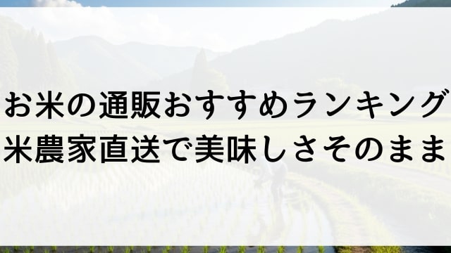 お米の通販おすすめランキング【米農家直送で美味しさそのまま】