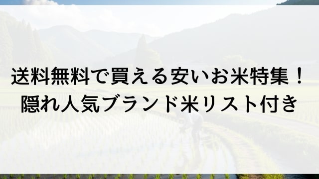 送料無料で買える安いお米特集！隠れ人気ブランド米リスト付き