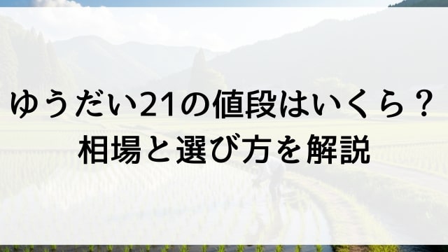 ゆうだい21の値段はいくら？相場と選び方を解説