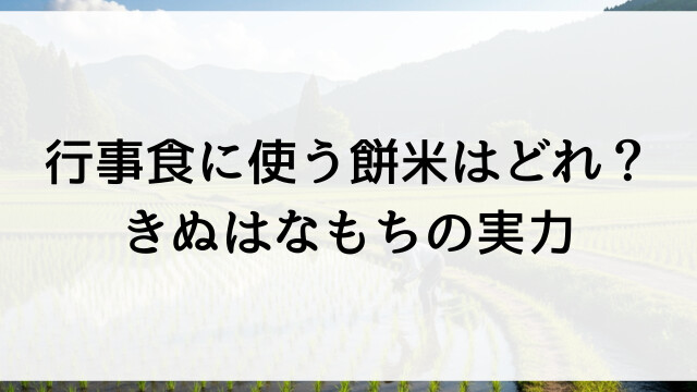 行事食に使う餅米はどれ？きぬはなもちの実力【栃木県佐野市の米農家直送便】
