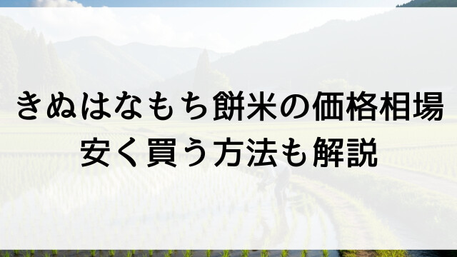 きぬはなもち餅米の価格相場！安く買う方法も解説