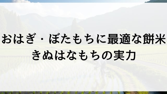 おはぎ・ぼたもちに最適な餅米！きぬはなもちの実力