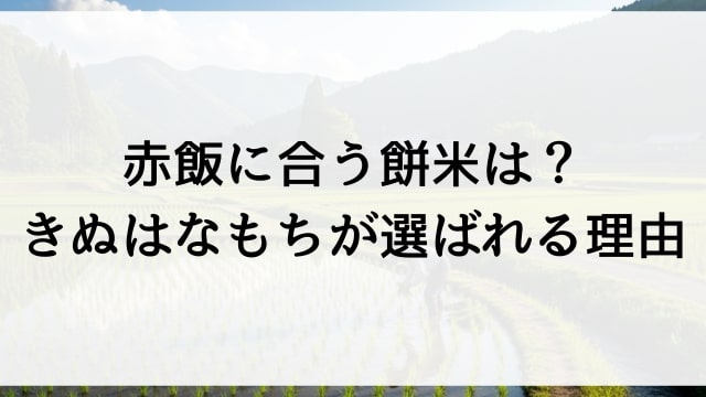 赤飯に合う餅米は？きぬはなもちが選ばれる理由